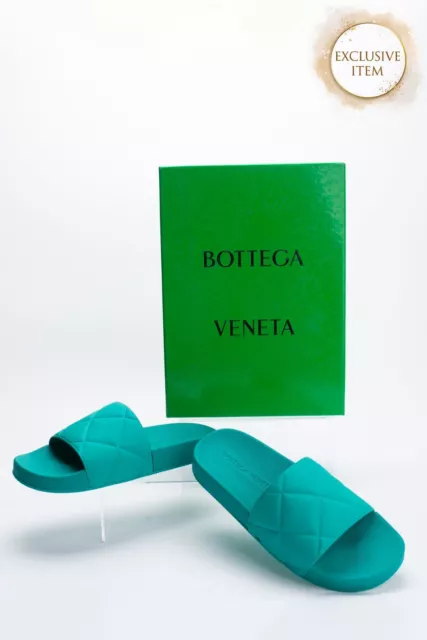 BOTTEGA VENETA Matt Rubber Slide Sandals US6 EU36 UK3 Quilted Look Made in Italy