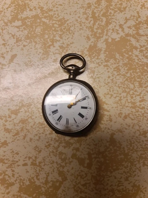 Ancienne Carcasse De Montre Gousset + 3 Clefs - Boîtier Argenté - Cadran Blanc - Style Classique - Occasion