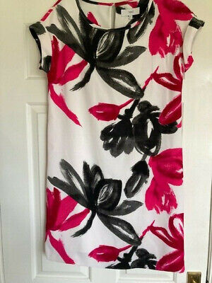 NEXT LADIES DRESS PINK BLACK FLOWERS STUNNING SIZE 8 Fully Lined Event Party