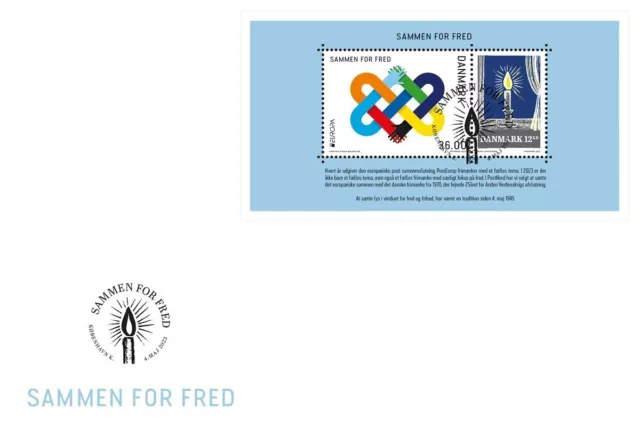 DENMARK 2023 CEPT EUROPE Peace The Highest Value of Humanity  Sheet FDC