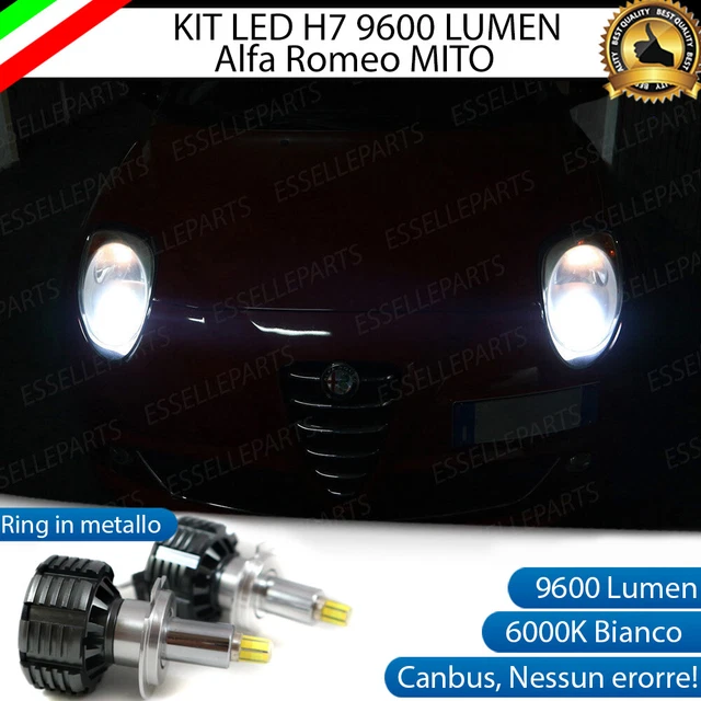 KIT FULL LED ALFA ROMEO MITO ABBAGLIANTI H7 6000K 9800 LUMEN - Foto 9