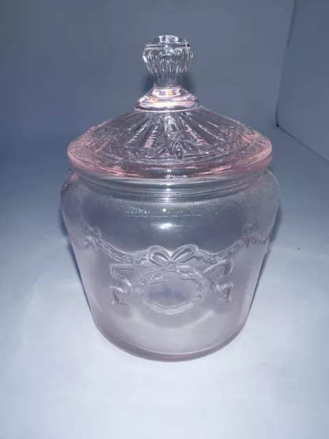 Simply Shabby Chic Pink Swirl Glass Bath Vanity Trinket Dish Rachel Ashwell C2A