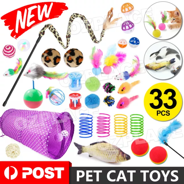 Bulk Buy Cat Kitten Toys Rod Fur Mice Bells Balls Catnip 33 items Lovely Pet Toy