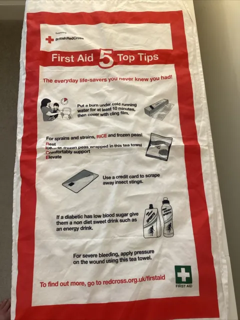 First Aid Tea Towel - First Aid 5 Top Tips