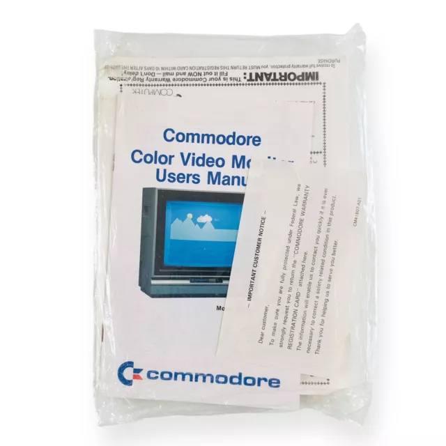 VTG 1982 Commodore 1702 Color Video Monitor User's Manual SEALED