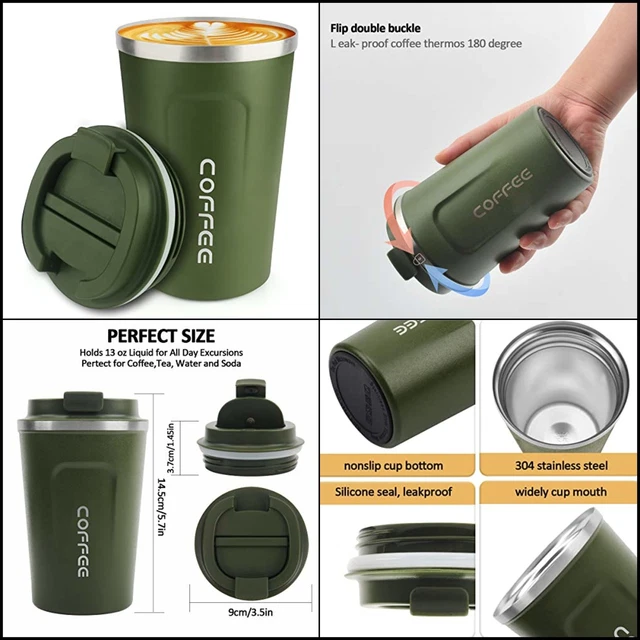 12 oz Coffee Travel Mug Stainless Steel Vacuum Insulated Tumbler Spill Proof Lid