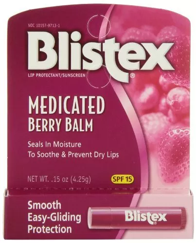 12 Pack - Blistex Medicated Berry Balm SPF 15 0.15 oz Each 2