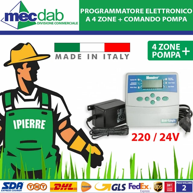 Centralina Giardino Programmatore Elettronico a 4 Zone Più Comando Pompa Ipierre