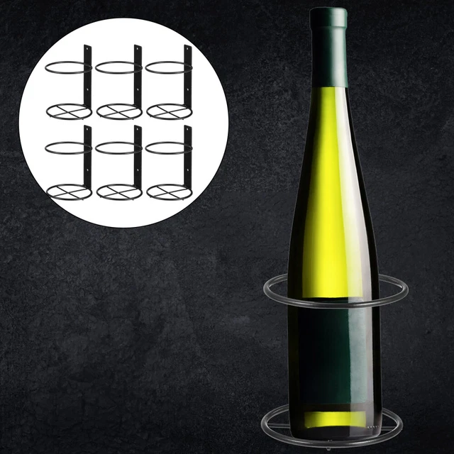 6 piezas estante de vino de mesa de hierro estante de vino montado en pared individualmente