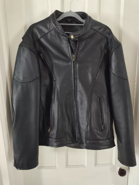 Mens HD Unik Premium Leather MC jacket Size 50 Zip in/out insulated Lining