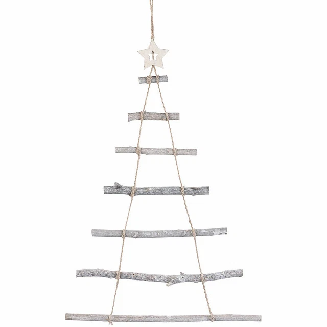 Britesta Deko-Holzleiter in Weihnachtsbaum-Form zum Aufhängen, 48 x 78 cm