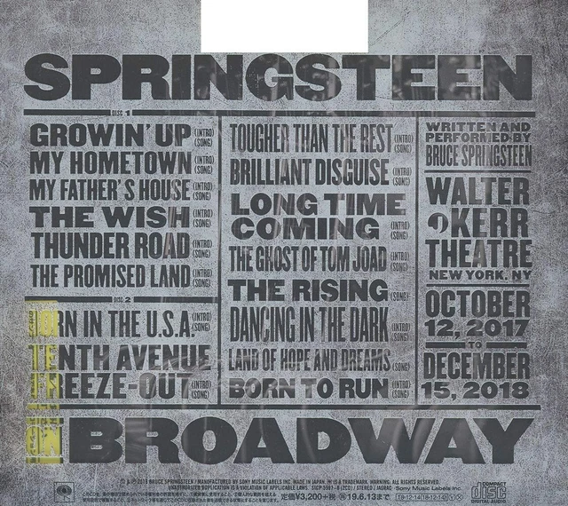 BRUCE SPRINGSTEEN SPRINGSTEEN On Broadway Ltd/Booklet/Paper Jacket (CD