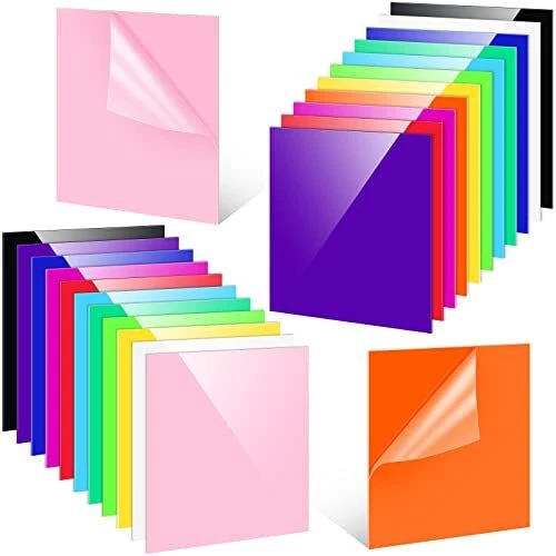 24 Pcs Colored Acrylic Sheets 0.08 Inch Thick Acrylic Sheets for Laser Cuttin...