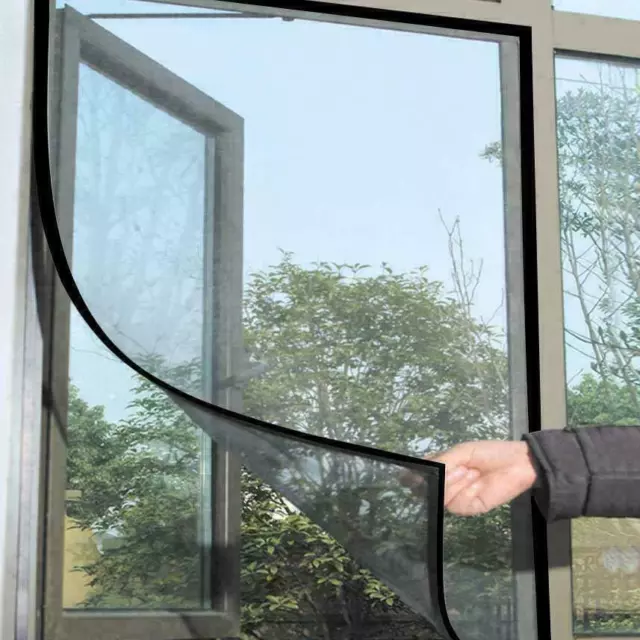 🔥 New BLACK Window Screen Mesh Net BUG MOSQUITO FLY INSECT MOTH DOOR NETTING UK