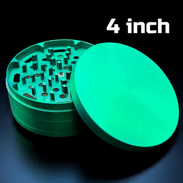 Extra Large Grinder 4 inch XL Herb & Spice, Tobacco Crusher 4 piece (Green)