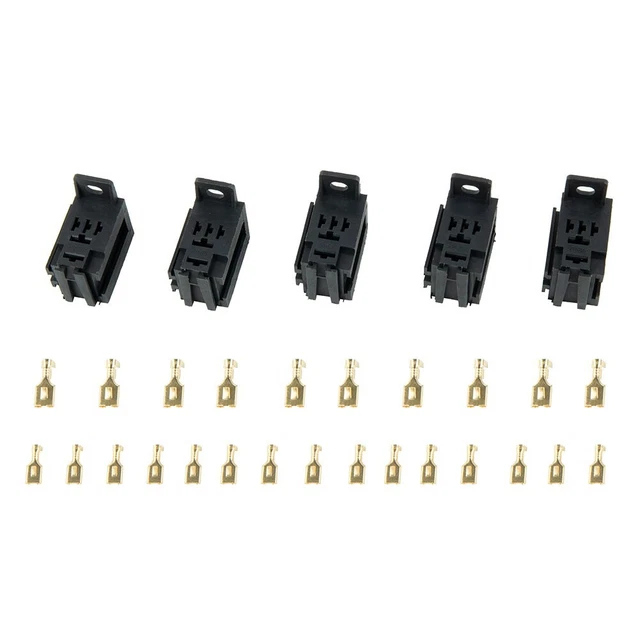 Base relè 12 V/24 V con 25 pezzi terminali in rame plastica e metallo