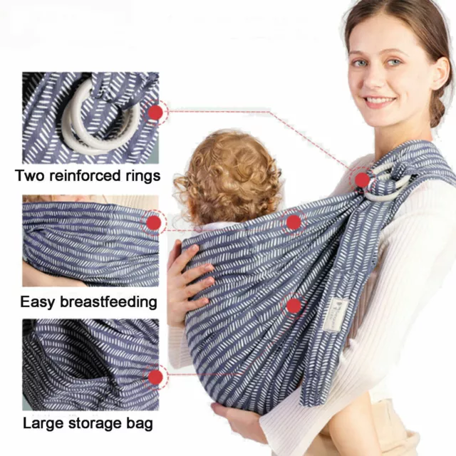 Hip Baby Wrap Ring Sling, Adjustable Carrier, Infants/Toddlers,