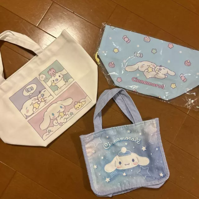 Sanrio Goods lot of 3 tote bag Cinnamoroll Hand bag Drawstring bag Collection