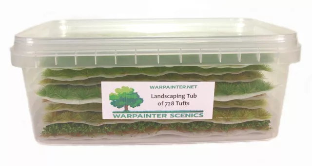 Landscape Tub of x728 Mixed static grass tufts by Warpainter scenics