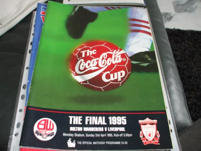 Bolton Wanderers v Liverpool League Cup Final 2 April 1995