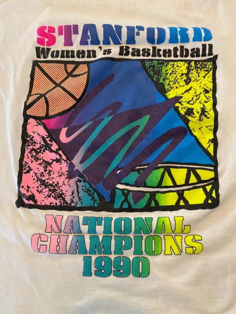 Stanford University Cardinal Womens Basketball 1990 National Champions Shirt XL