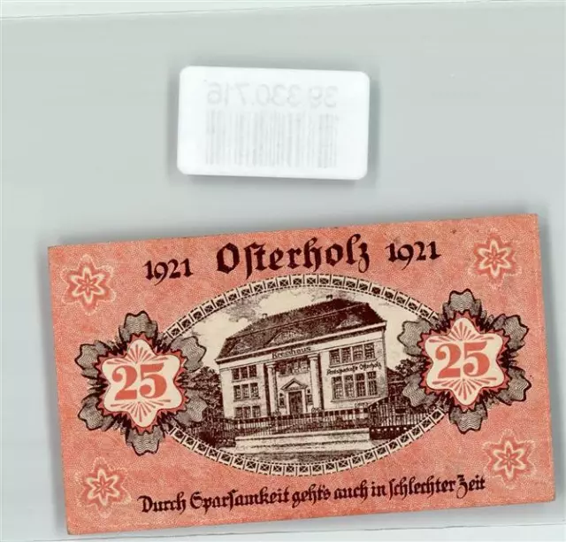 39330716 - 2860 Osterholz-Scharmbeck Notgeld 25 Pfennig Kreishaus 1921