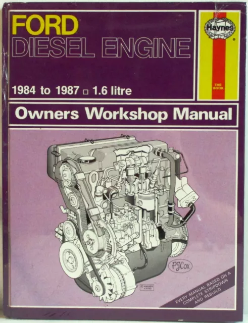 Haynes - Ford Diesel Engine 1984 A 1987 ~ Proprietari Manuale Officina ~ Usato