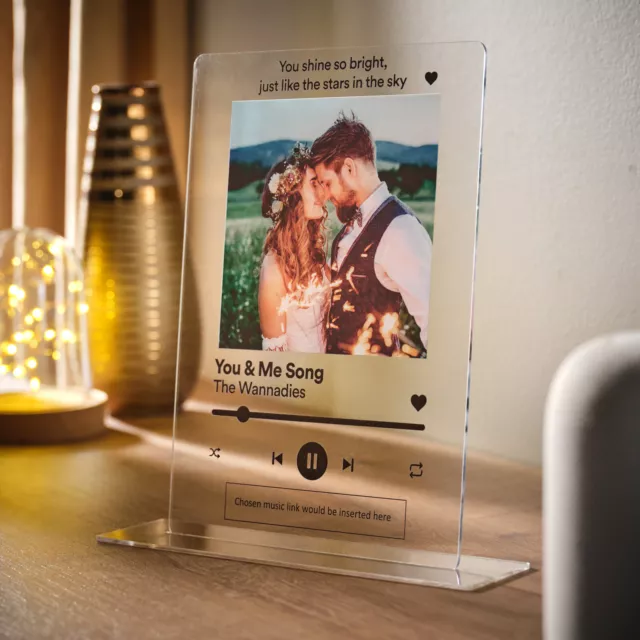 Personalised Song Photo Plaque Plate Custom Made Perfect Gift Choose Song Image