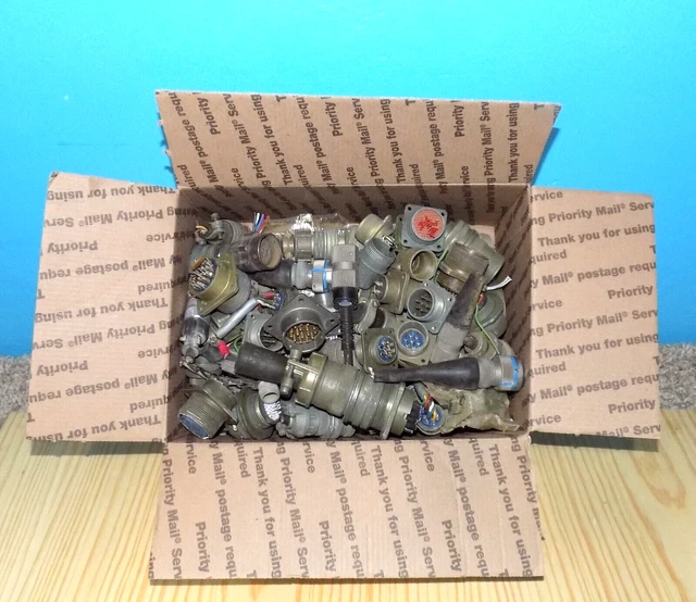 Box Lot Amphenol & Other Military Radio Connectors NOS/Used Free Shipping