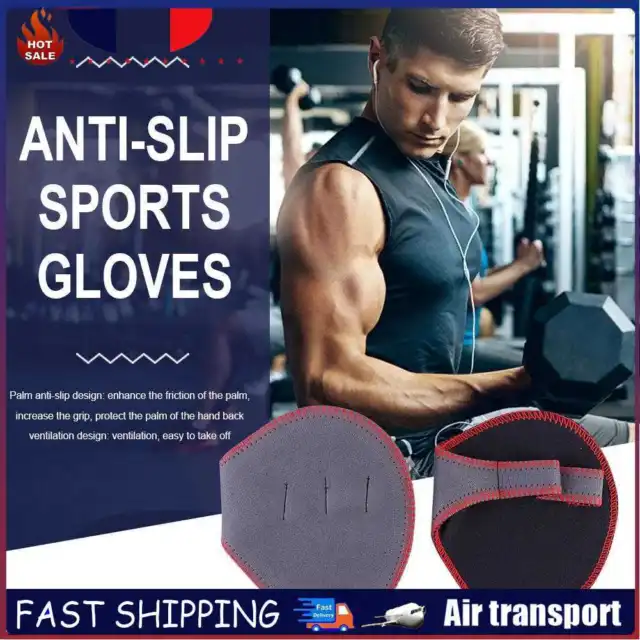 2pcs Weight Lifting Gloves Dumbbell Pull Up Sport Training Grip Pads (Red) ~