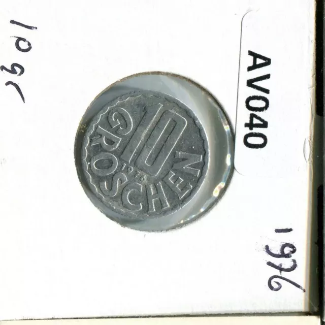 10 GROSCHEN 1976 AUSTRIA Coin #AV040C