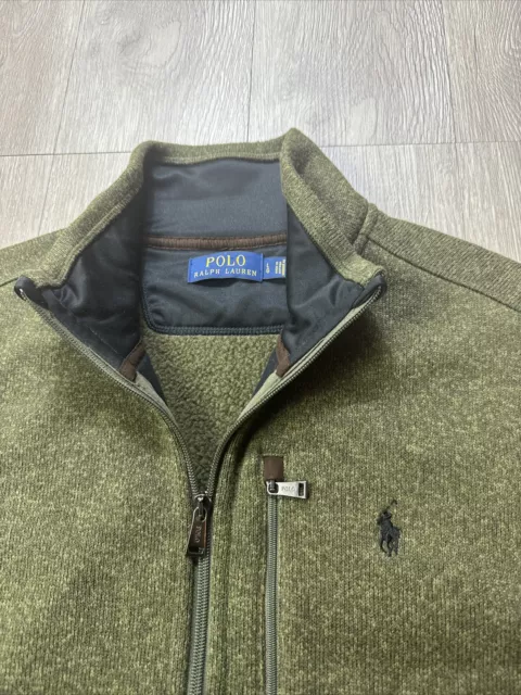 POLO RALPH LAUREN Fleece Vest Men’s Large L Green Color Zip Pockets