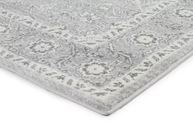 SULIS FLORAL MEDALLION GREY TRADITIONAL RUG RUNNER (XL) 80x500cm **FREE DELIVERY 3