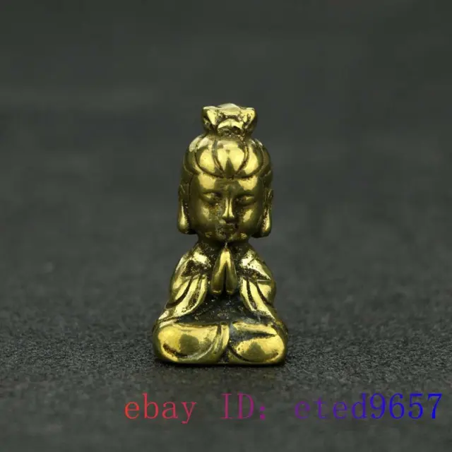 Brass Guanyin Figurines Handmade Gifts Pendant Small Ornaments Statuette DIY