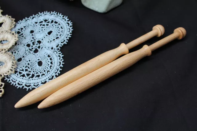 10 pcs. Bobbins for lace made of beech wood. Handmade tools. Bobbin lace.