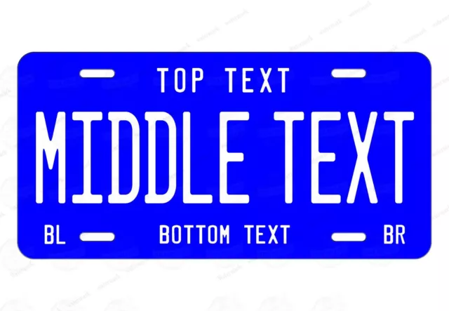 License Plate Blue Color TAG Personalized Any Text Novelty Auto ATV Bike MOPED