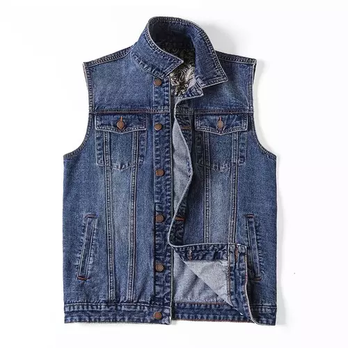 Men Denim Vest Jacket Large Size Waistcoat Male Casual Big Size Jeans Jacket