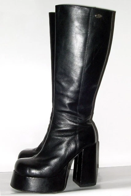 BUFFALO T-24400 PLATEAU Stiefel 39 Leder schwarz Gothic XtraX