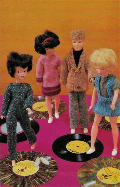 Teenage Dolls Clothes Sindy barbie KNITTING PATTERN 4ply Outfits Catsuit 11 -12"