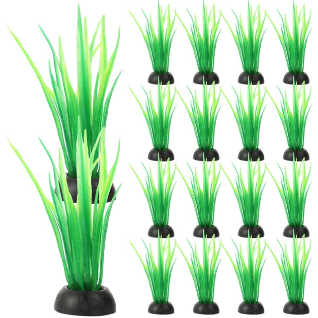 20 Pcs Tall Fish Tank Betta Decorations Plastic Aquarium Plants Fake Aquatic