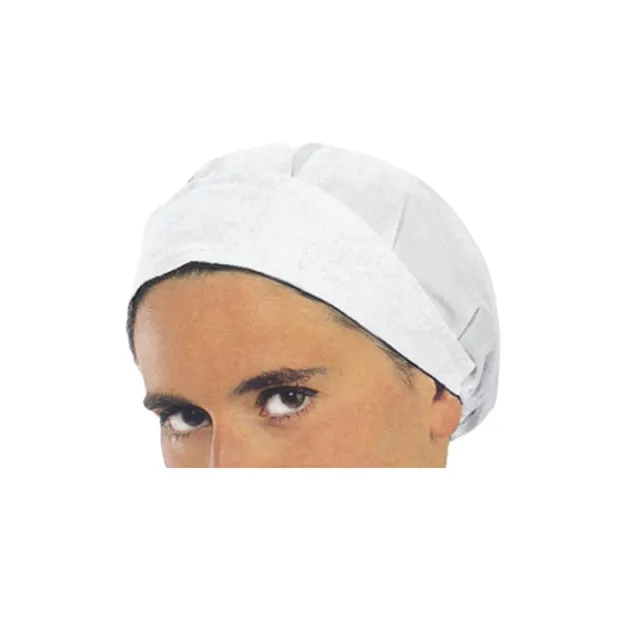 Cuffia bianca da lavoro cappello donna misura unica in cotone