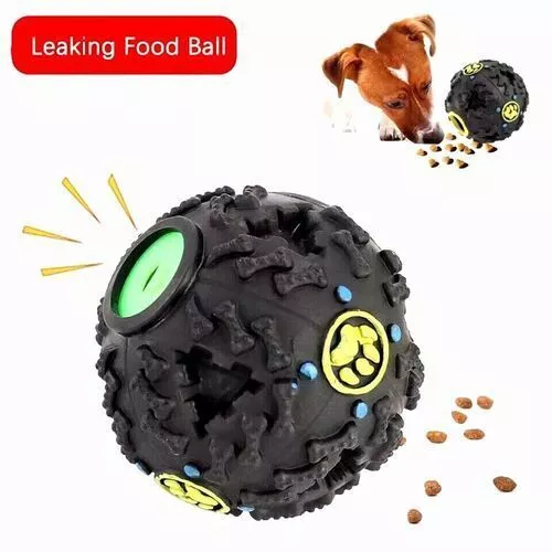Pet Dog Feeder Sound Interactive Toy Food Dispenser Training Treat Ball Toys