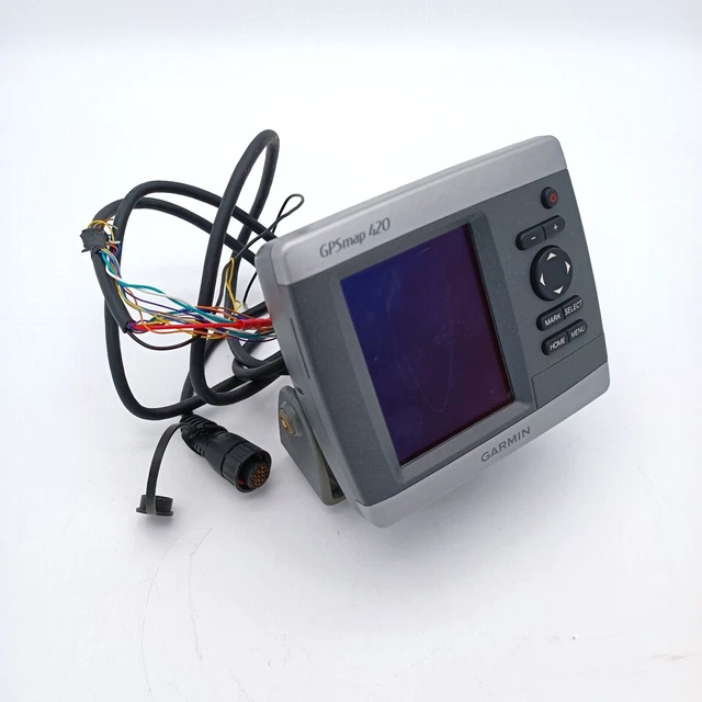 GARMIN GPSMAP 420 CHARTPLOTTER MARINE GPS NAVIGATOR w/PWR Cable & Mount