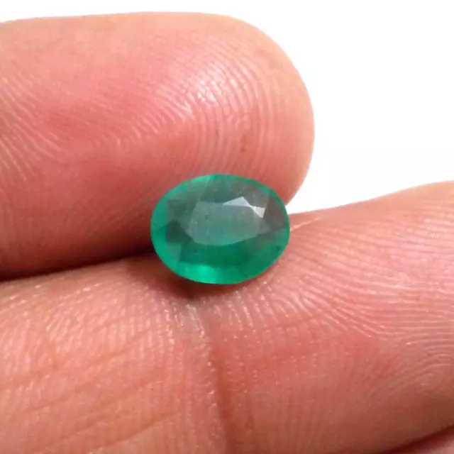 Awesome Zambian Emerald Oval Shape 1.55 Crt Unique Green Faceted Loose Gemstone