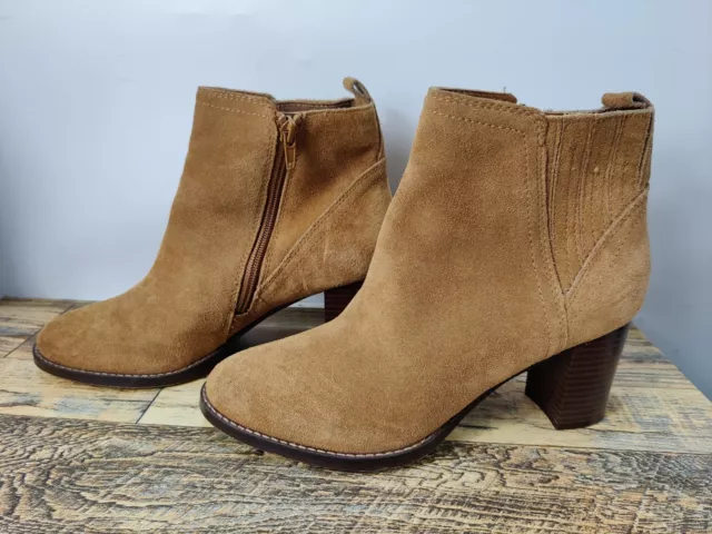 WOMENS GAP UK 5 Us 7.5 Tan Brown Suede Block Heel Smart Casual