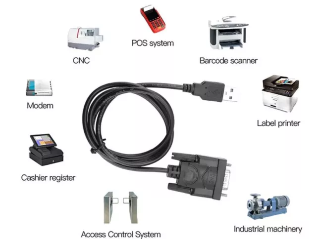 Usb Vers Db9 Serie Rs232  Male Cordon Adaptateur 1.50M Linux Mac Win Rs-232