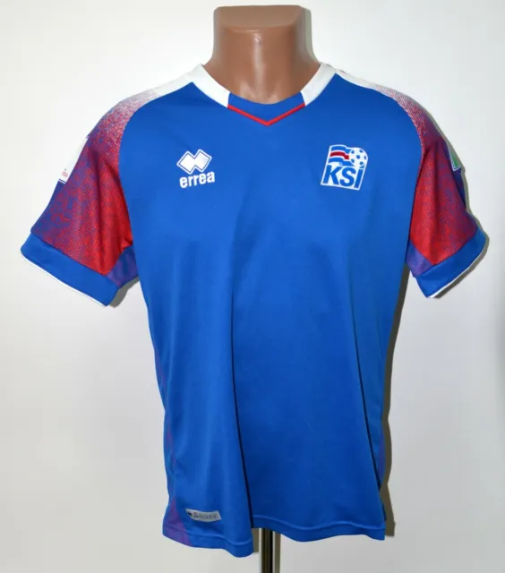 Iceland National Team 2018/2019 Home Football Shirt Jersey Errea Size M
