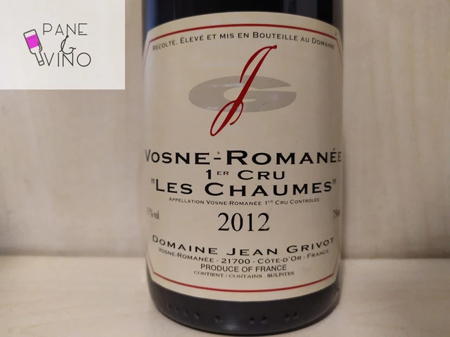 Vosne Romanee 1er Cru 'Les Chaumes' 2012 - Jean Grivot - Vin rouge Bourgogne