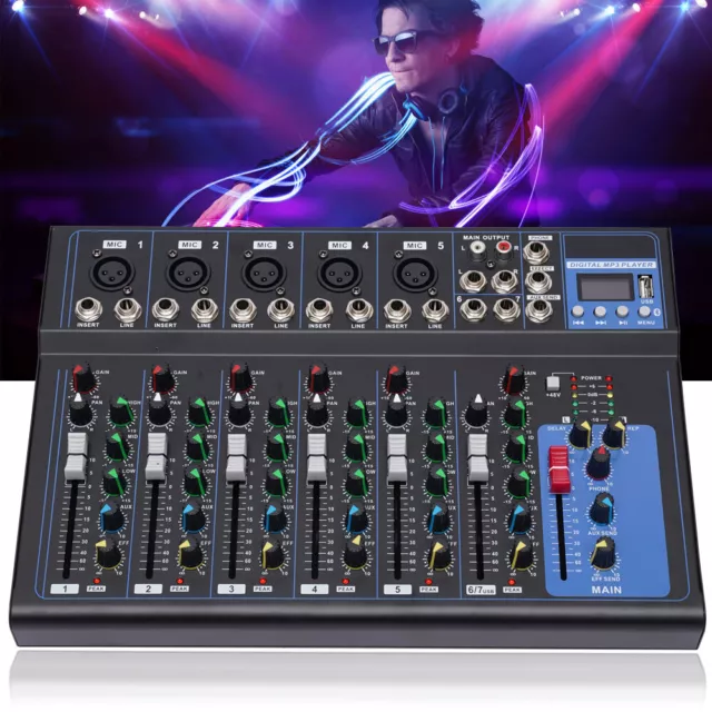 Mixer live professionale linea 7 canali BT USB Studio console mixaggio audio