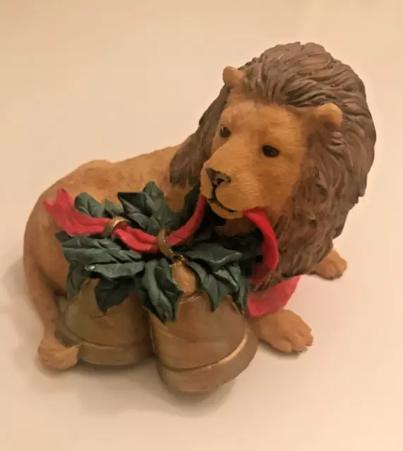 Tom Rubel Christmas Lion with Bells 1989 Nanco Figurine